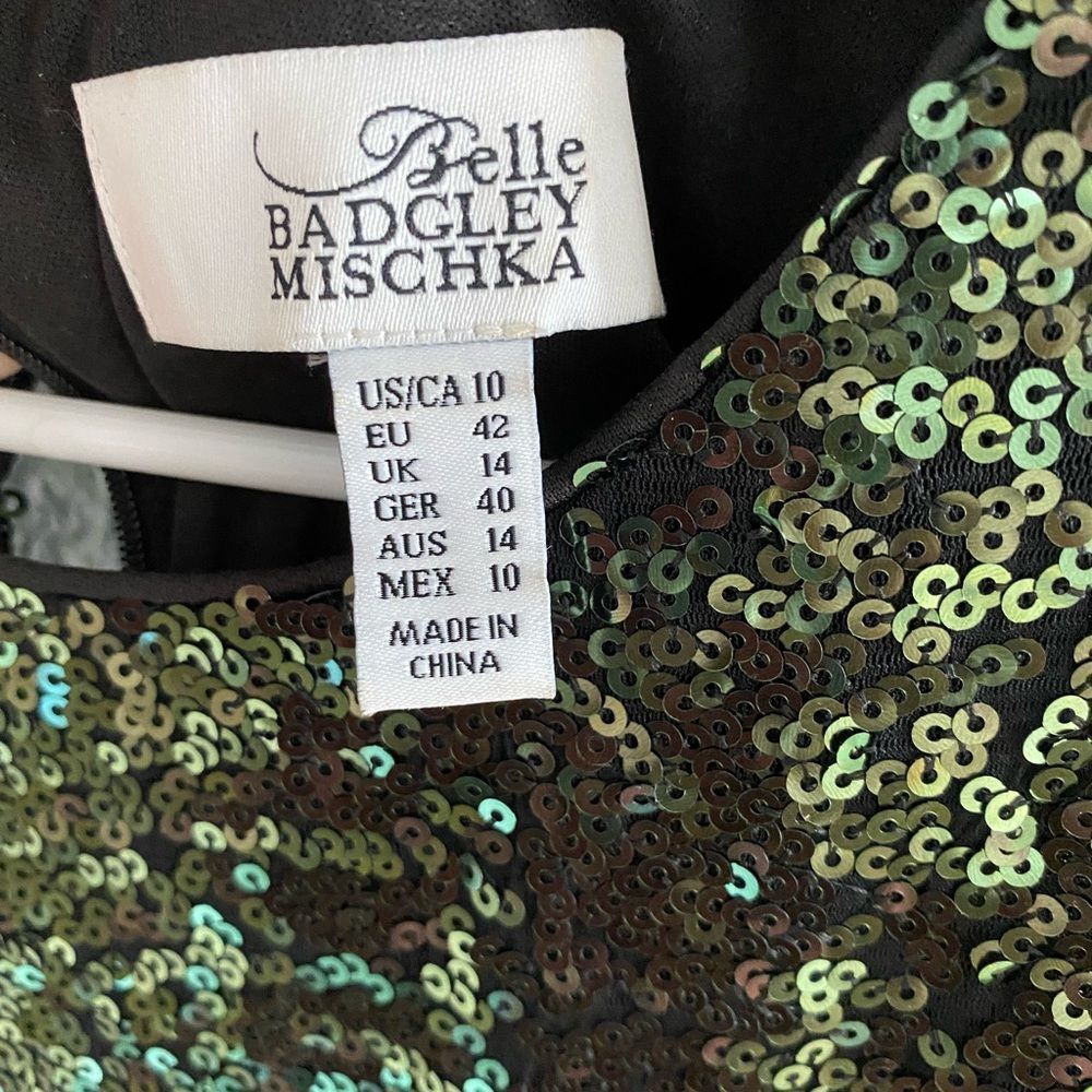 Belle Badgley Sequin formal Christmas Dress Size 10 - Picture 2 of 3